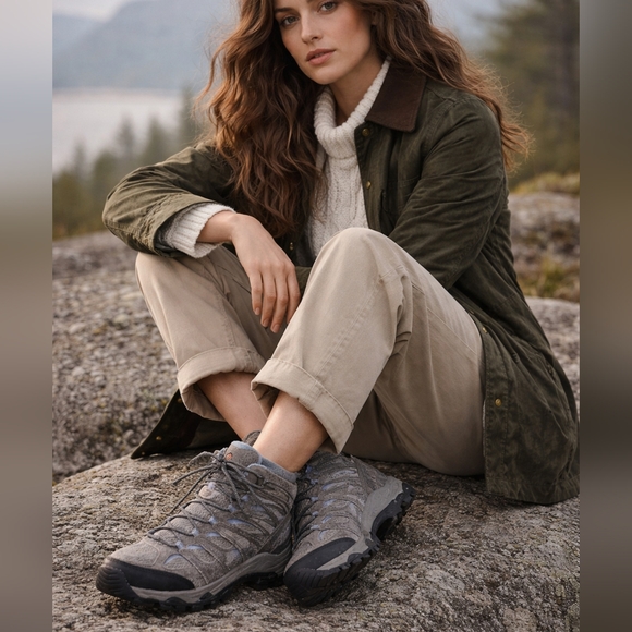 Merrell Women's Moab 3 Mid Waterproof Hiking Boot 7 Granite - Picture 2 of 16